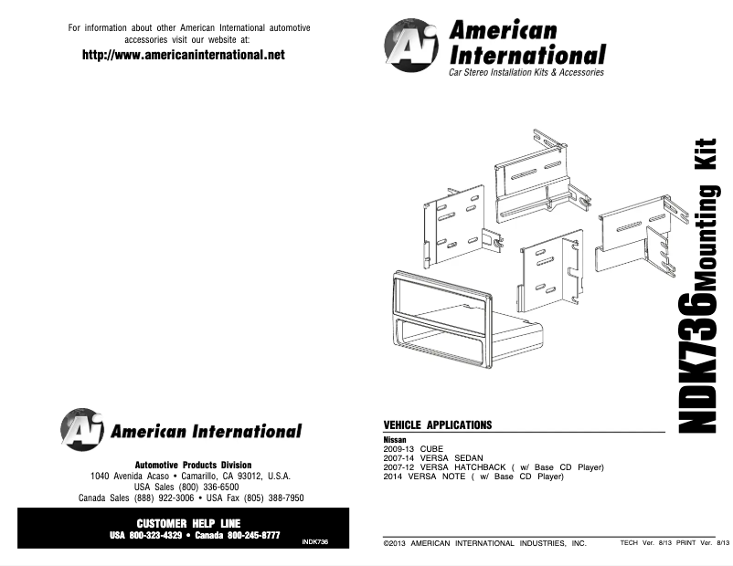 First page image of the manual for NDK736