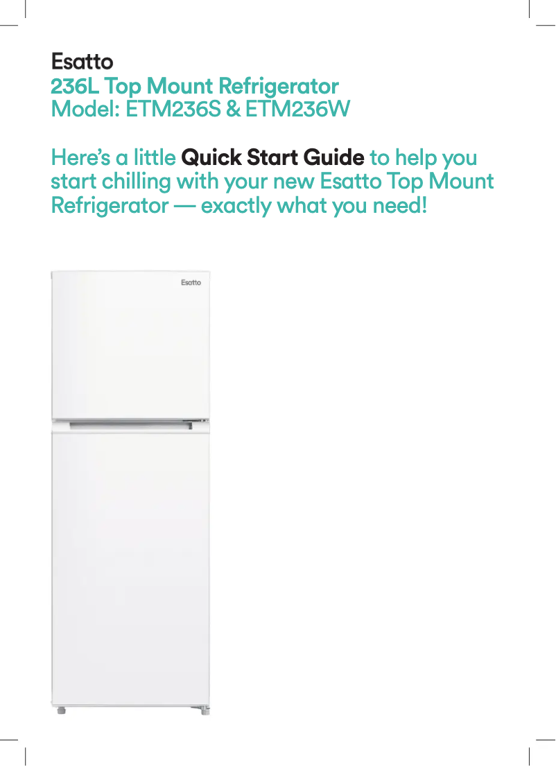 Page 1 of the manual Quick Start Guide Esatto ETM236W