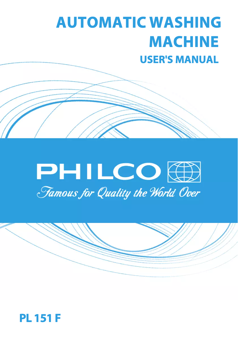 First page image of the manual for PL 151 F