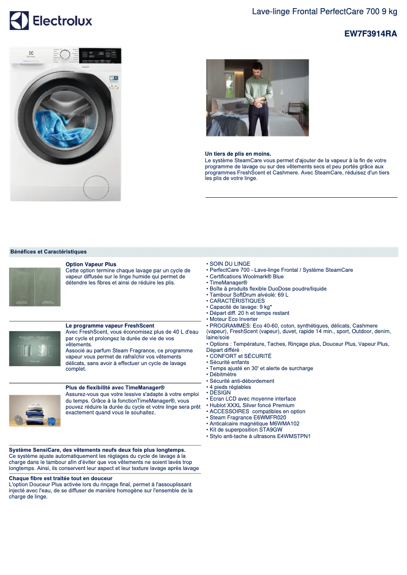 First page image of the manual for EW7F3914RA