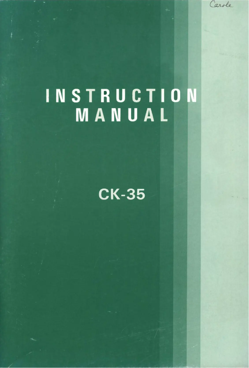 Page 1 of the manual User Manual Brother CK-35