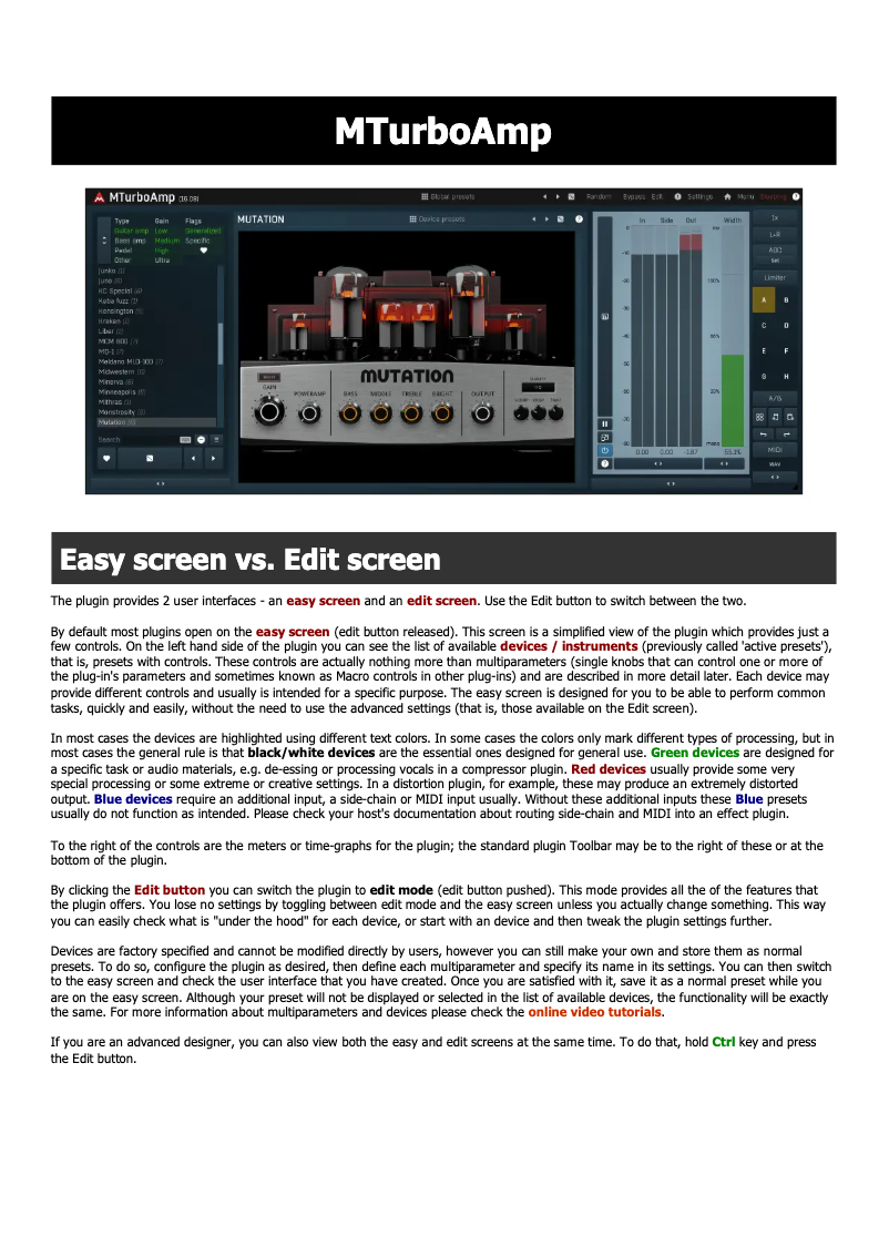 First page image of the manual for MTurboAmp
