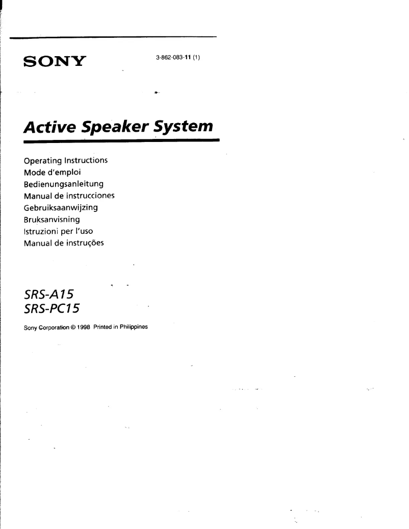 Page 1 of the manual User Manual Sony SRS-A15