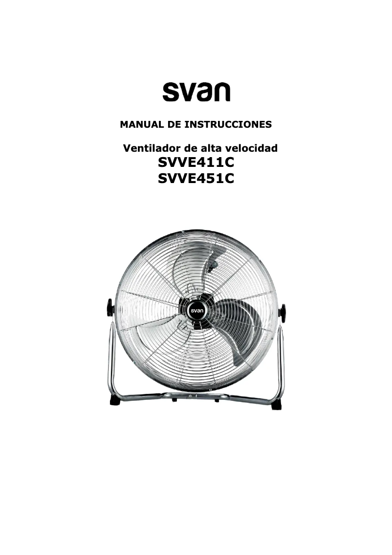 First page image of the manual for SVVE411C