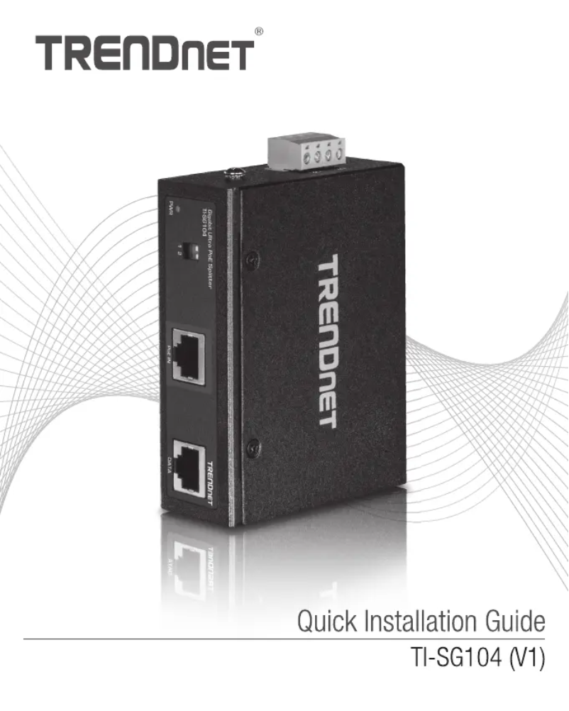 First page image of the manual for TI-SG104