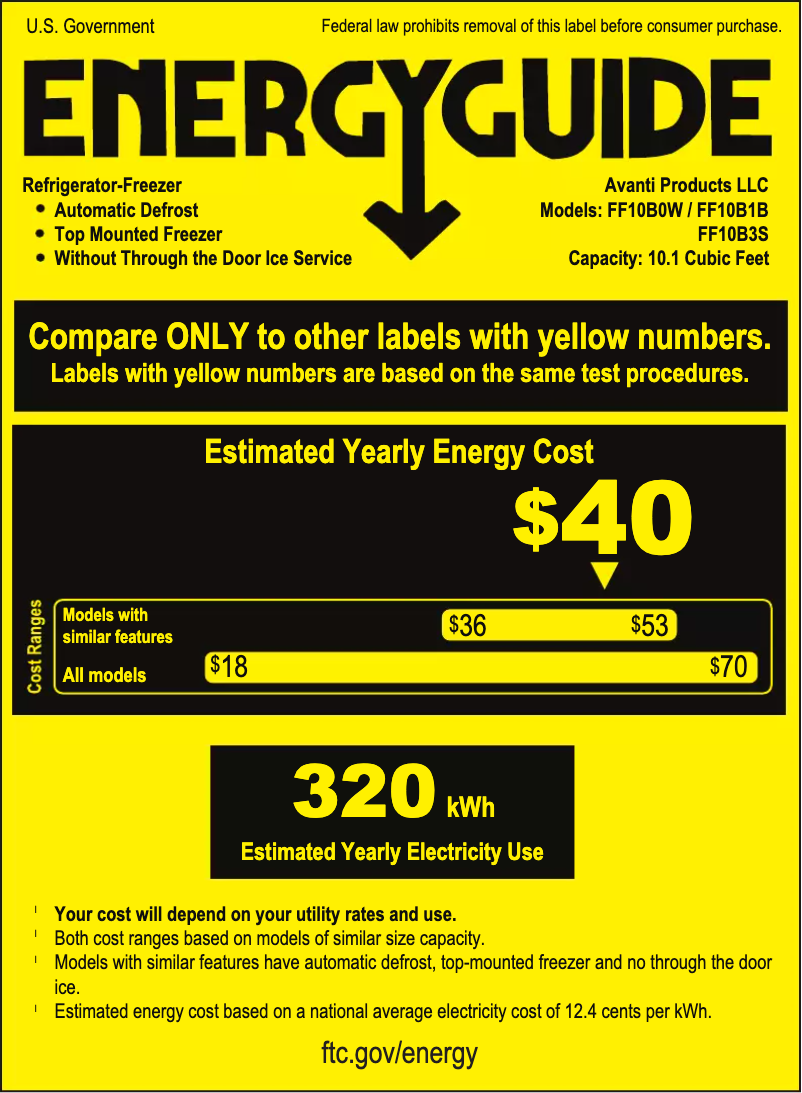 First page image of the manual for FF10B0W