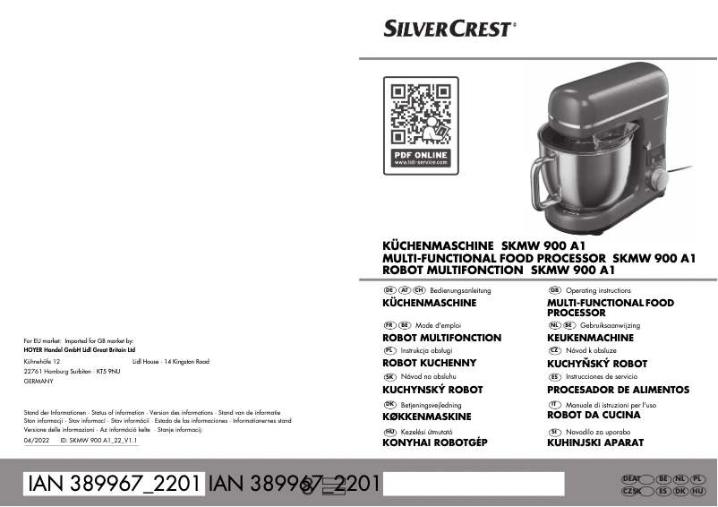 Page 1 of the manual User Manual SilverCrest SKM 650 A1