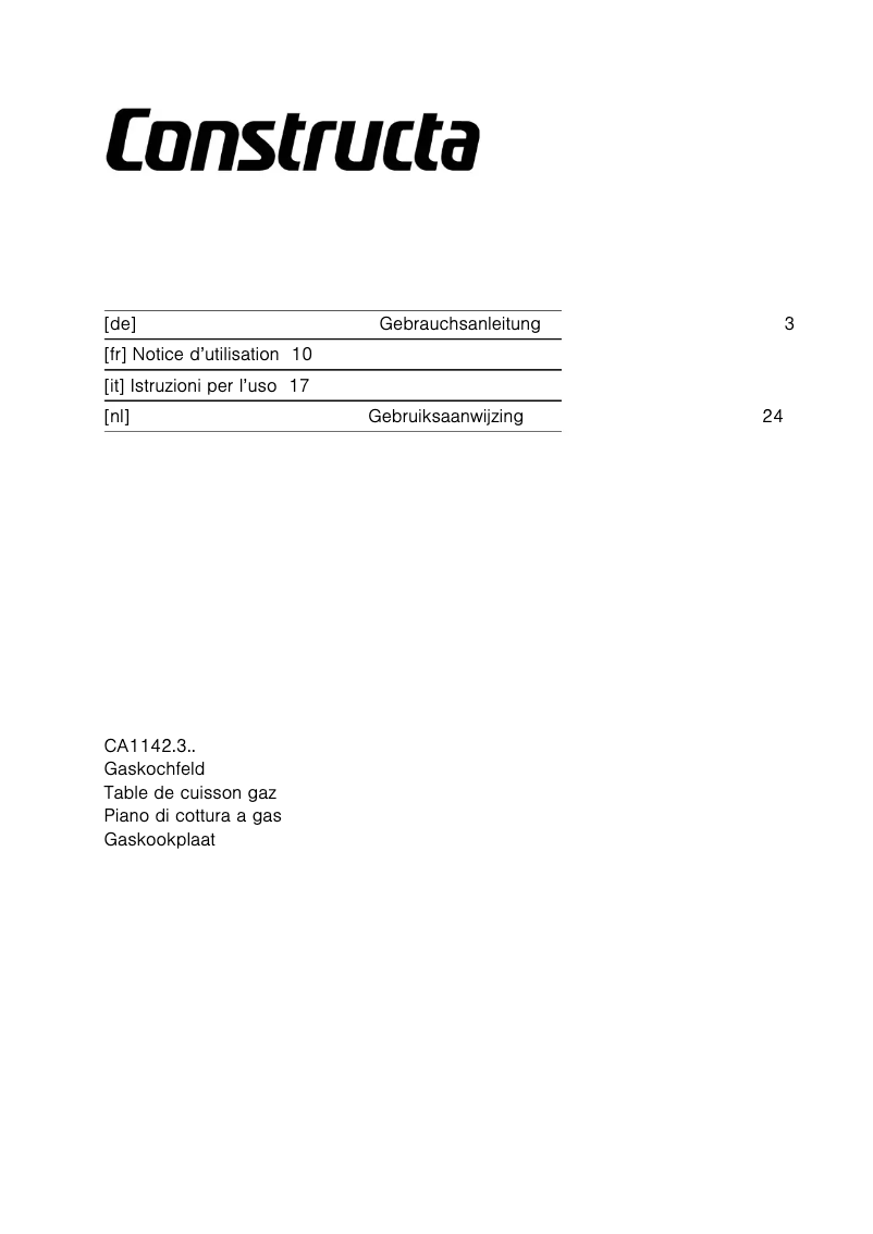 First page image of the manual for CA114253NL