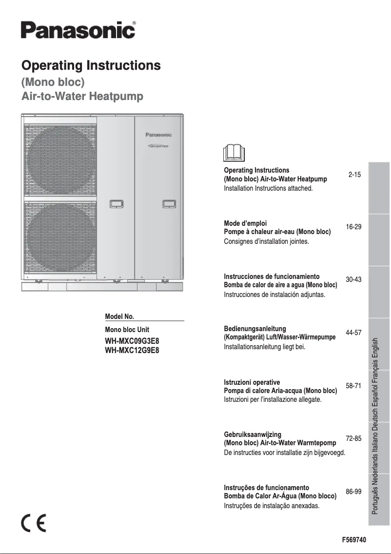 Page 1 of the manual User Manual Panasonic WH-MXC09G3E8