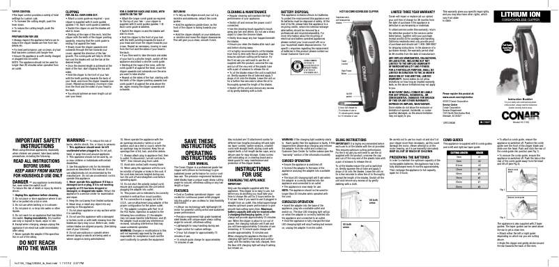First page image of the manual for HC1100N