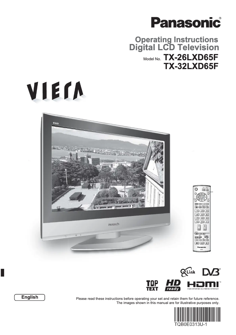 First page image of the manual for Viera TX-26LXD65F