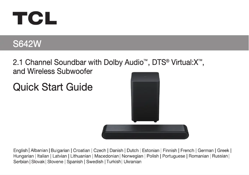 First page image of the manual for S642W