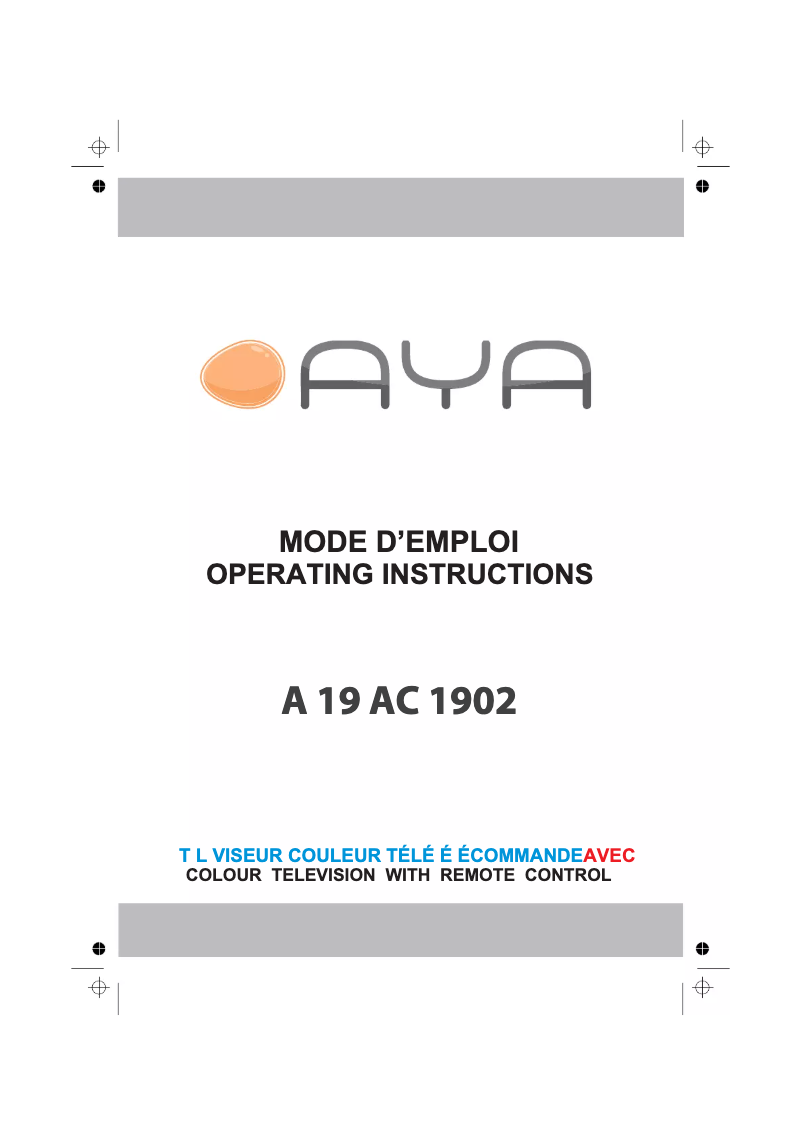 Page 1 of the manual User Manual AYA A19AC1902