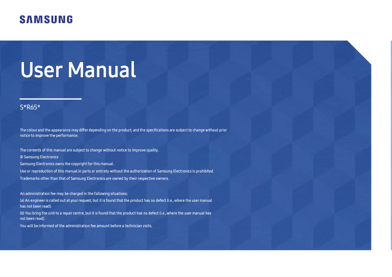 First page image of the manual for Professional S24R650FDN