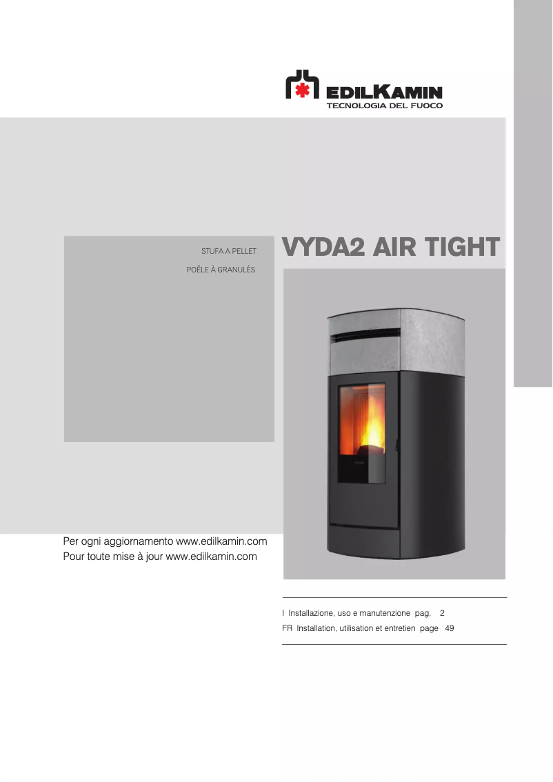 First page image of the manual for VYDA2 AIR TIGHT