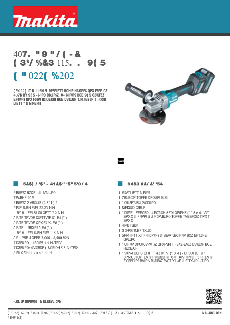 First page image of the manual for GA022GD202