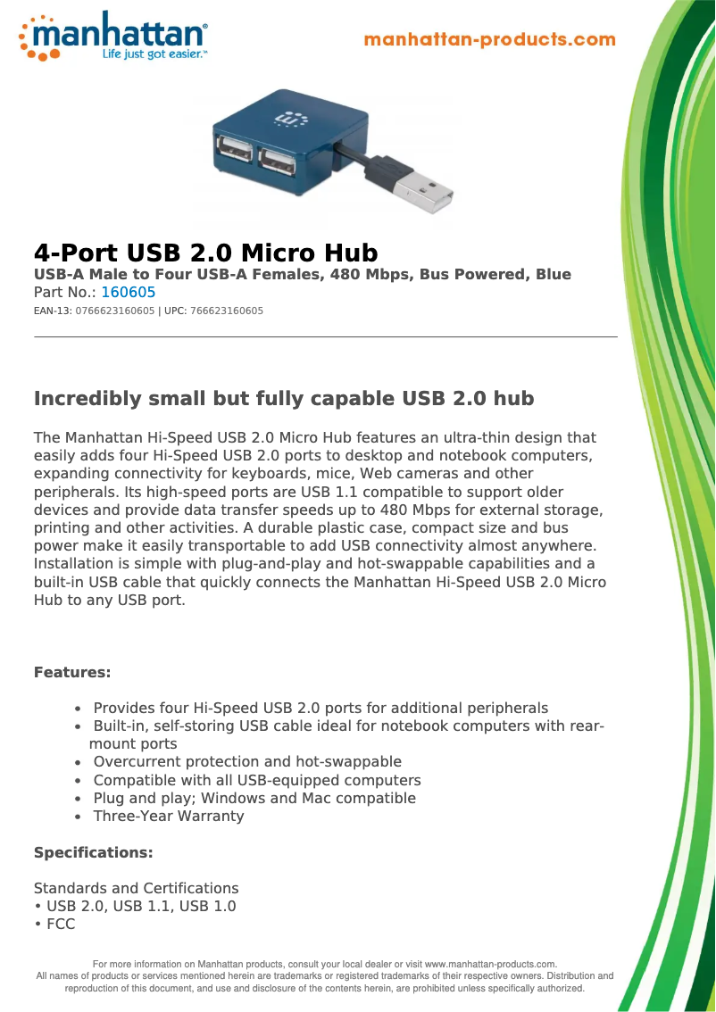 First page image of the manual for 160605