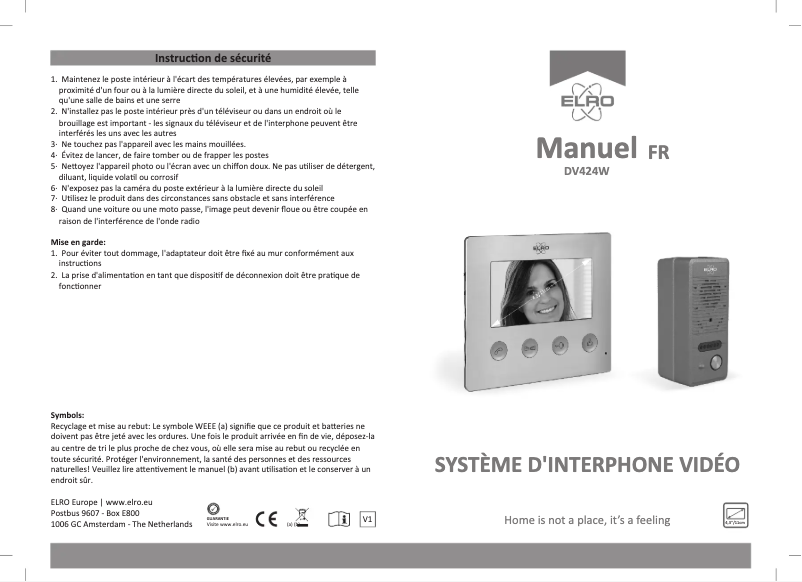 Page 1 of the manual User Manual Elro DV424W