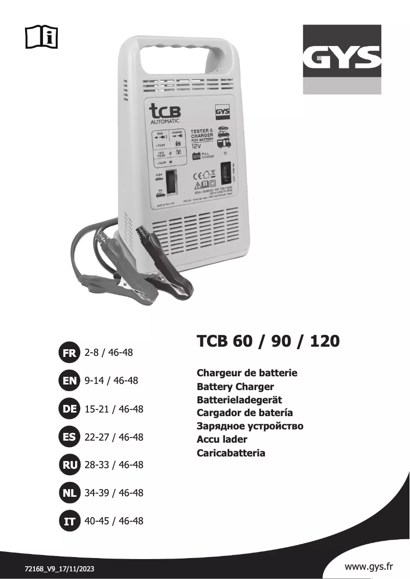 First page image of the manual for TCB 120 Automatic