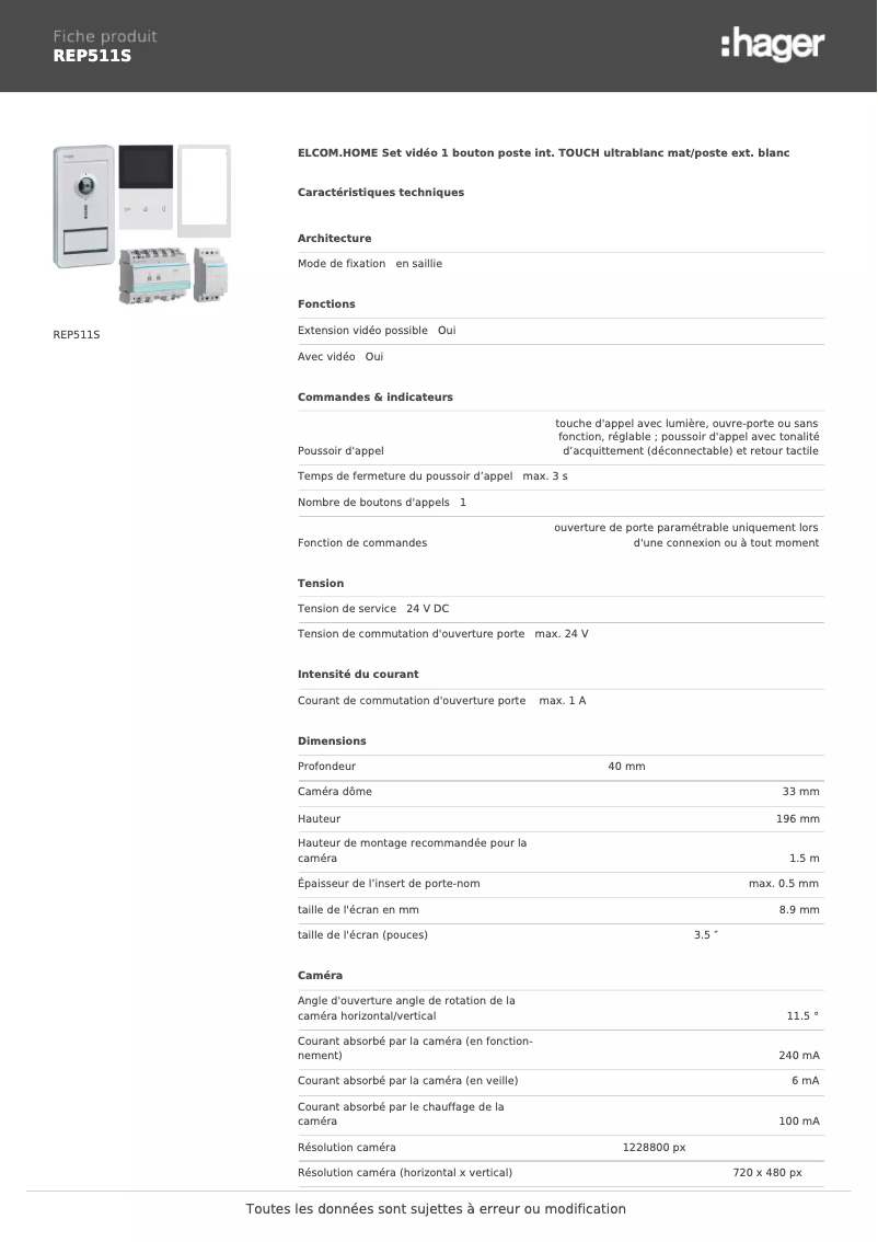 First page image of the manual for REP511S