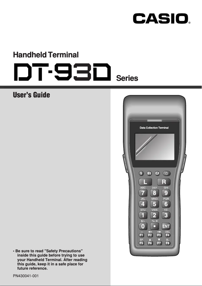 Page 1 of the manual User Manual Casio DT-930