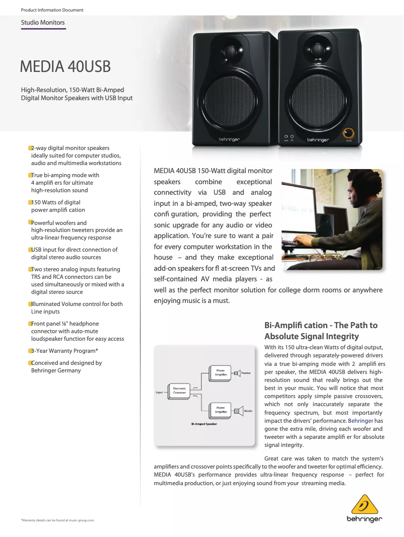 Image de la première page du manuel de l'appareil Media 40usb