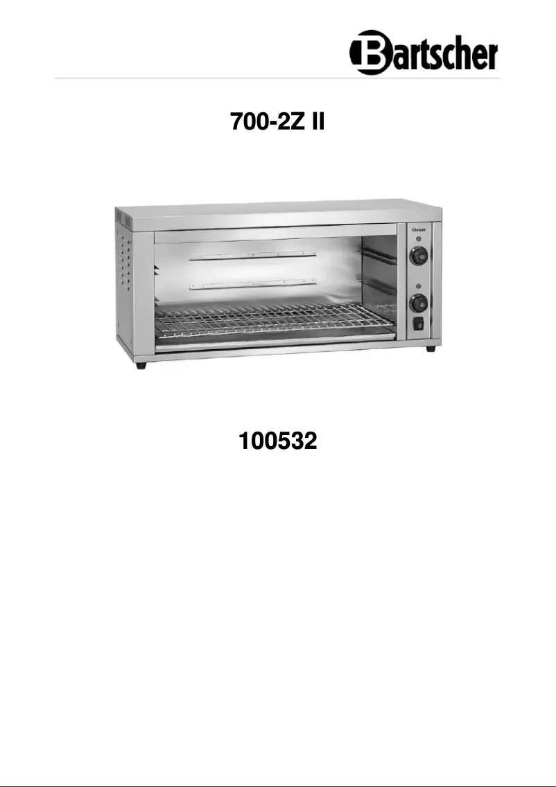 Page 1 of the manual User Manual Bartscher 700-2Z II