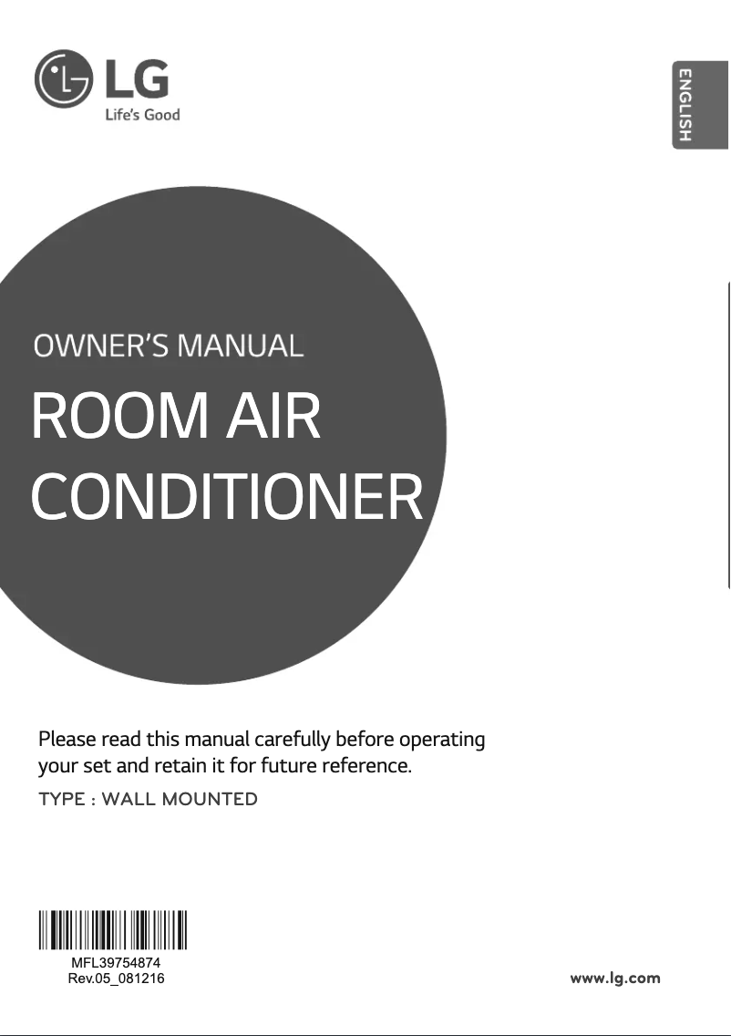 Page 1 of the manual User Manual LG JSUQ18RUXA