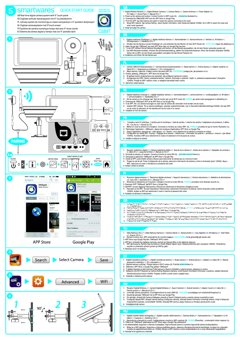 First page image of the manual for CS89T