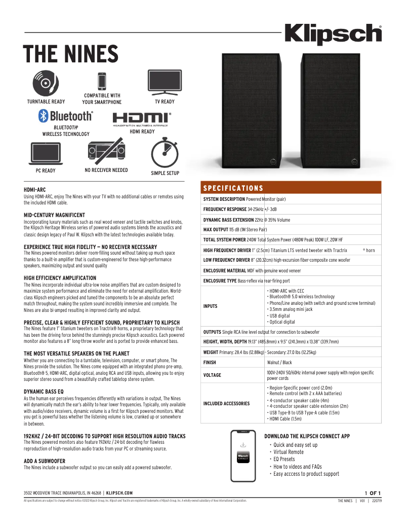 First page image of the manual for The Nines