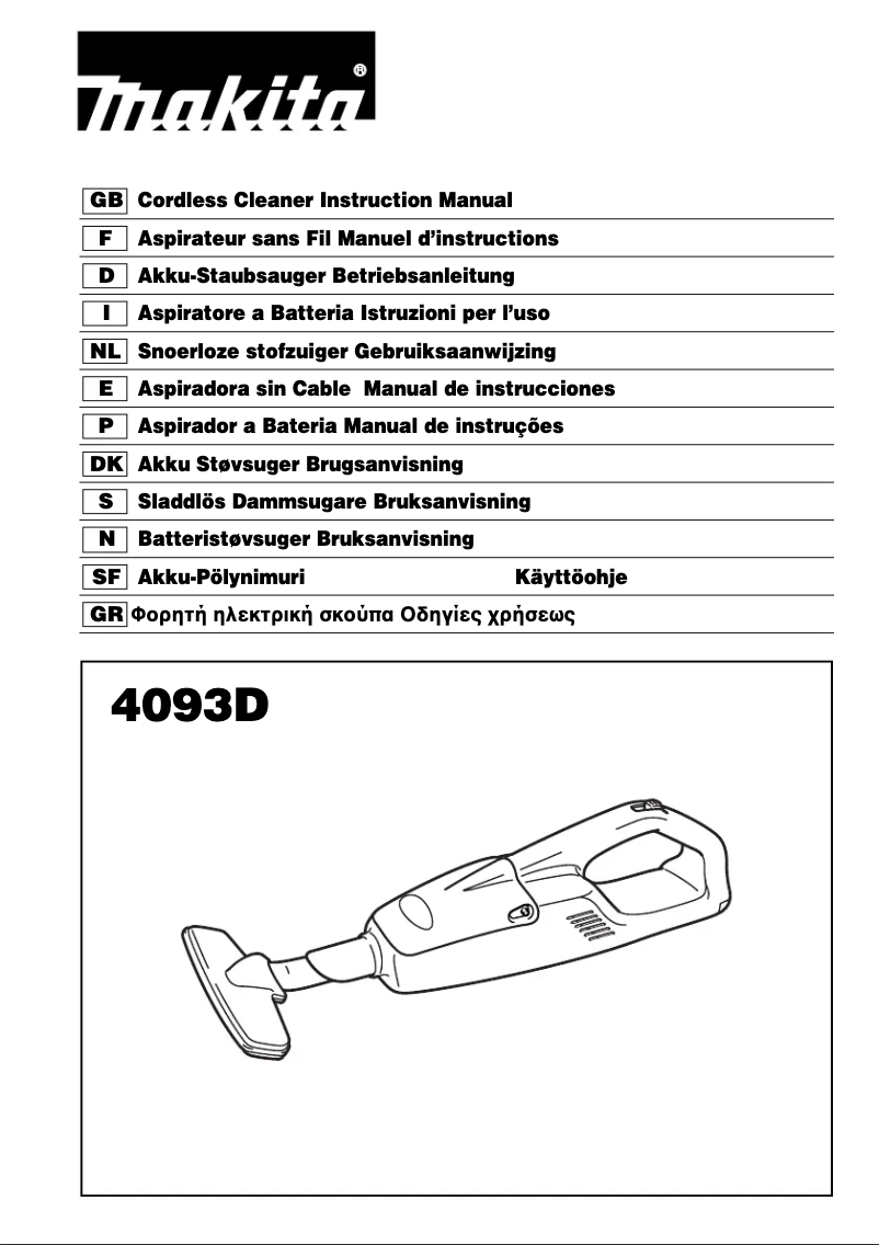 First page image of the manual for 4093D
