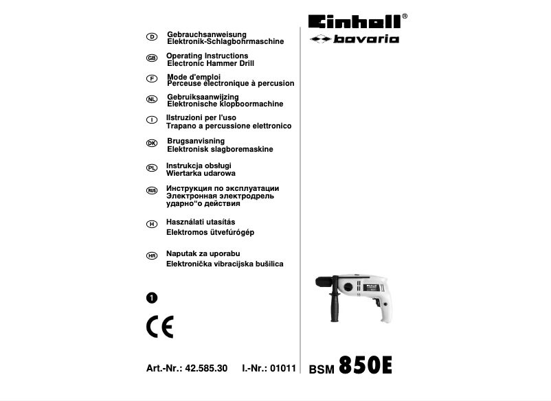 First page image of the manual for Bavaria BSM 850 E