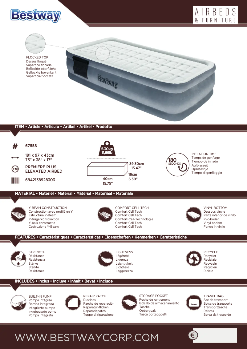 Page 1 of the manual User Manual Bestway 67558