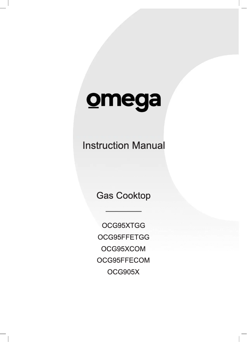 First page image of the manual for OCG905X