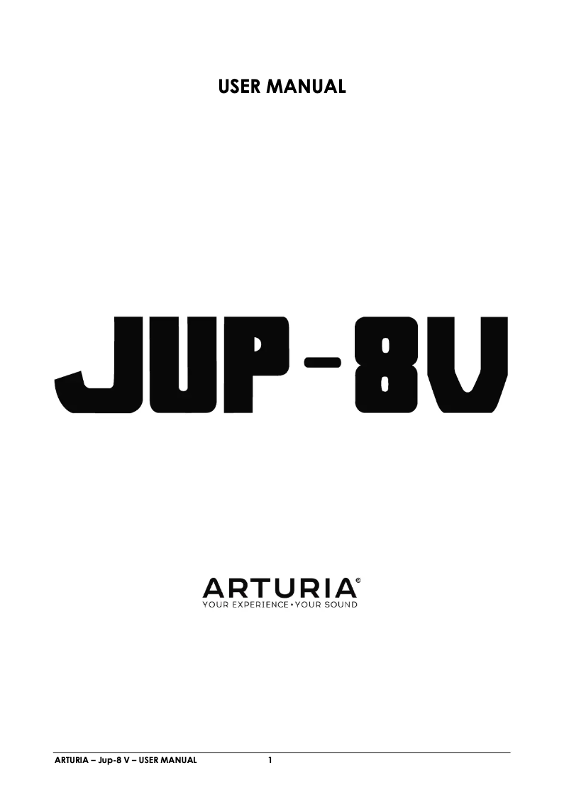 First page image of the manual for Jup-8 V3