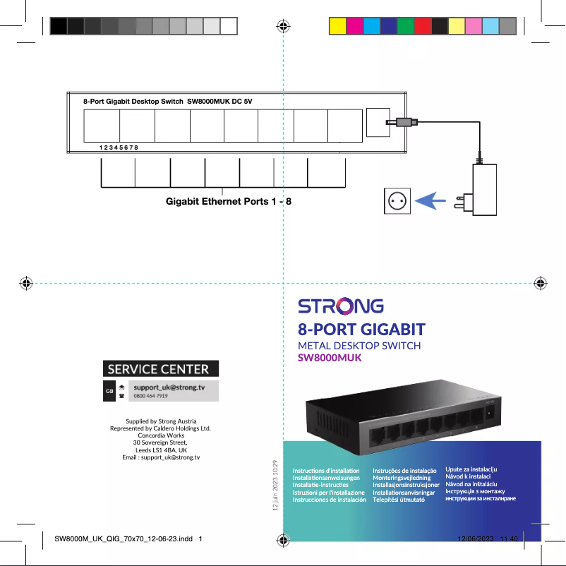 First page image of the manual for SW8000MUK