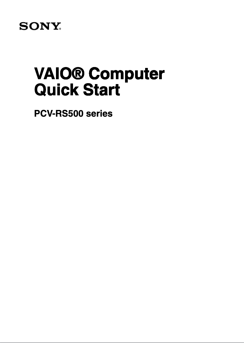 First page image of the manual for Vaio PCV-RS514