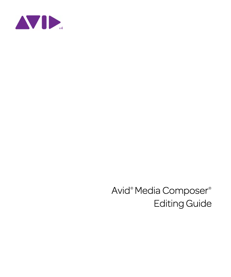 Page 1 of the manual User Manual Avid Media Composer 7