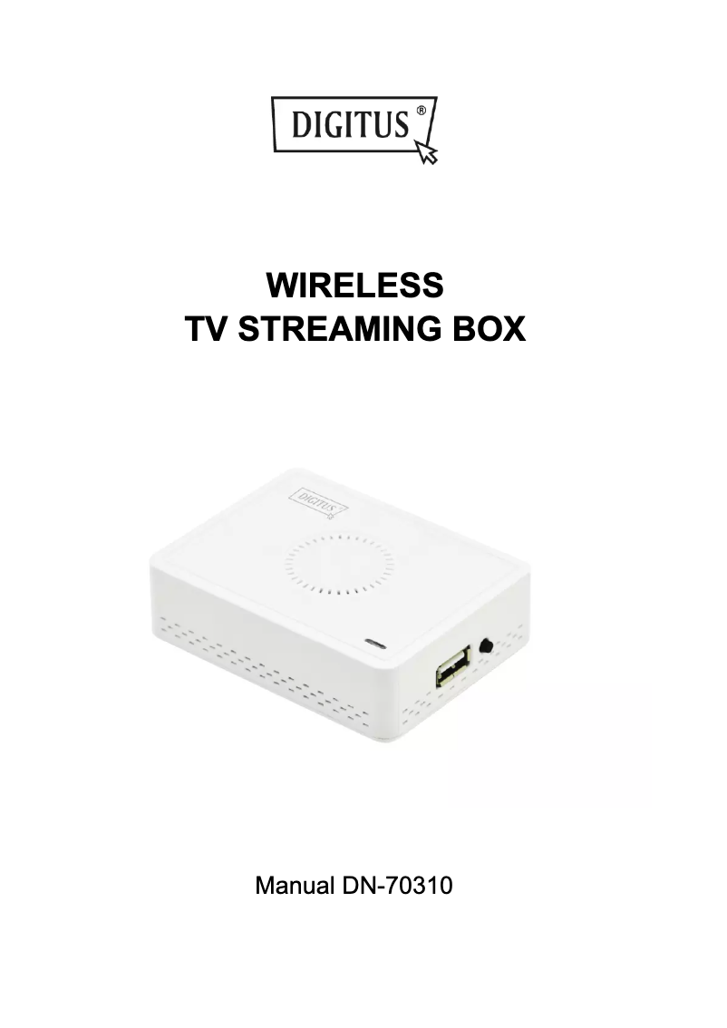 First page image of the manual for Wireless Streaming Box