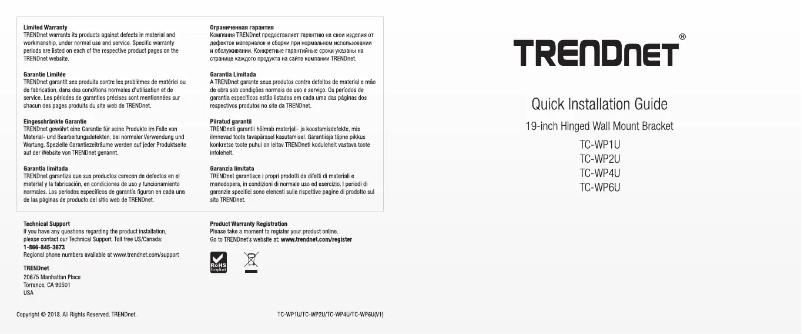 First page image of the manual for TC-WP6U