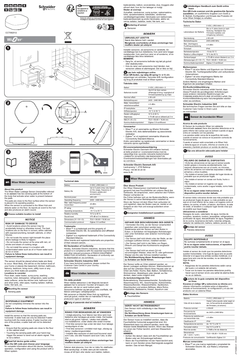Page 1 of the manual User Manual Schneider Wiser CCT592012