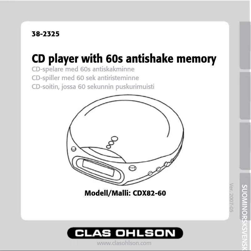 Page 1 of the manual User Manual Clas Ohlson CDX82-60