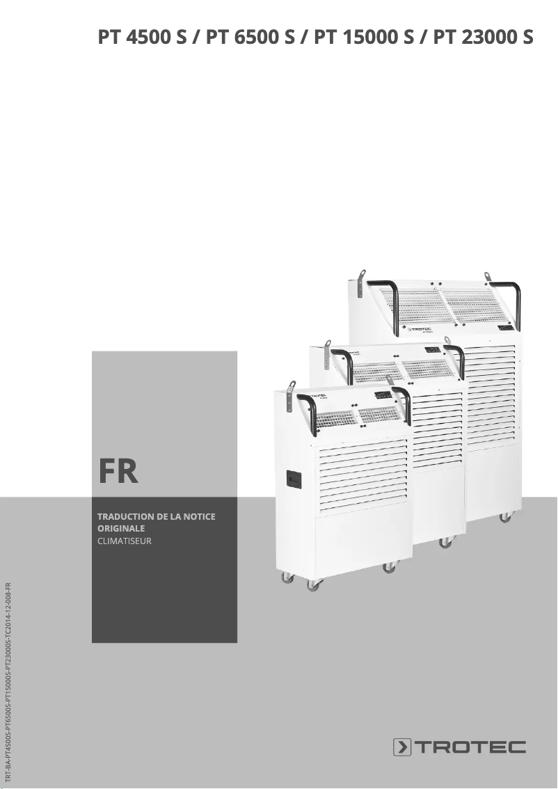 First page image of the manual for PT 15000 S