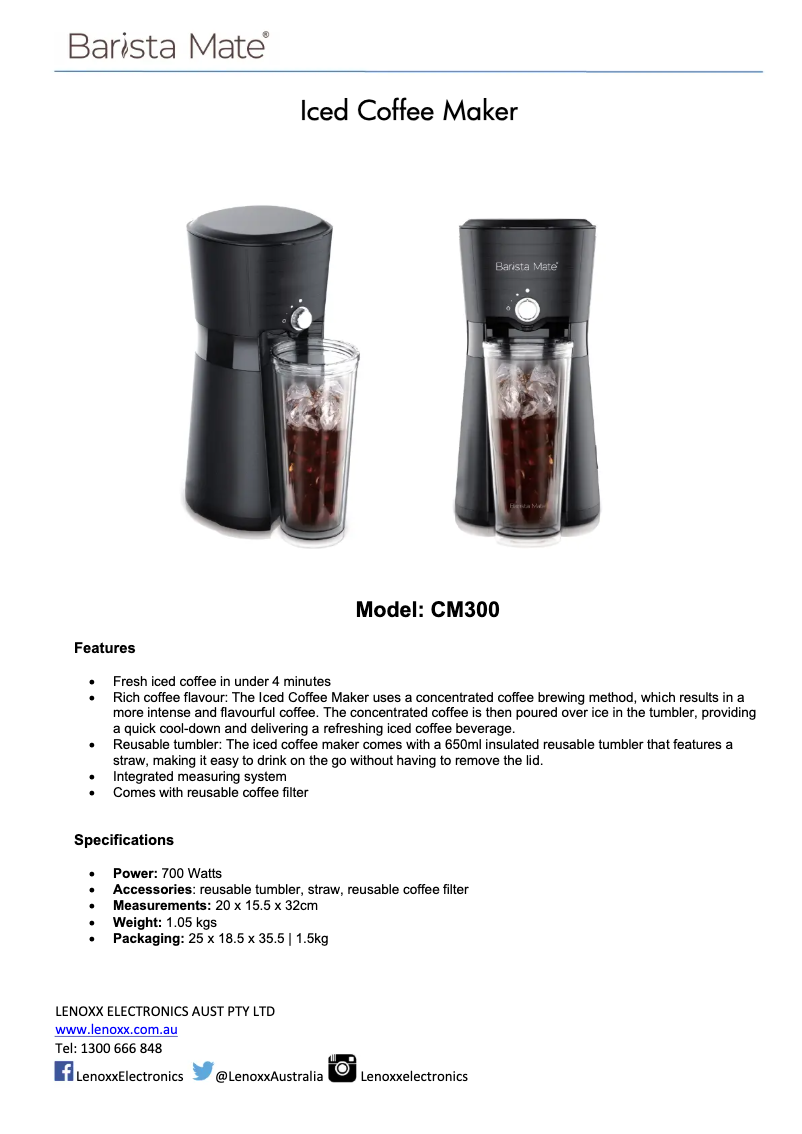 First page image of the manual for CM300