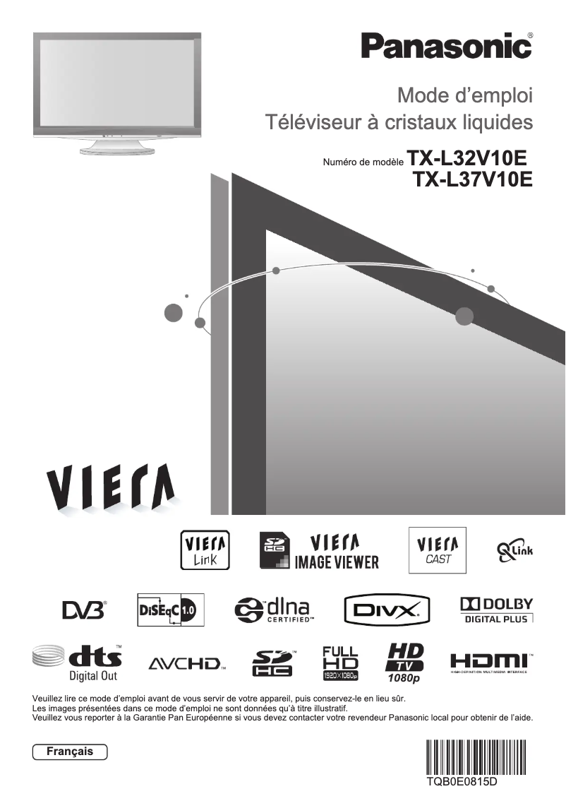 Page 1 of the manual User Manual Panasonic Viera TX-L37V10E