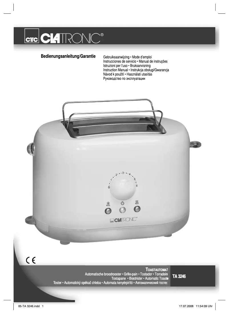 Page 1 of the manual User Manual Clatronic TA 3246