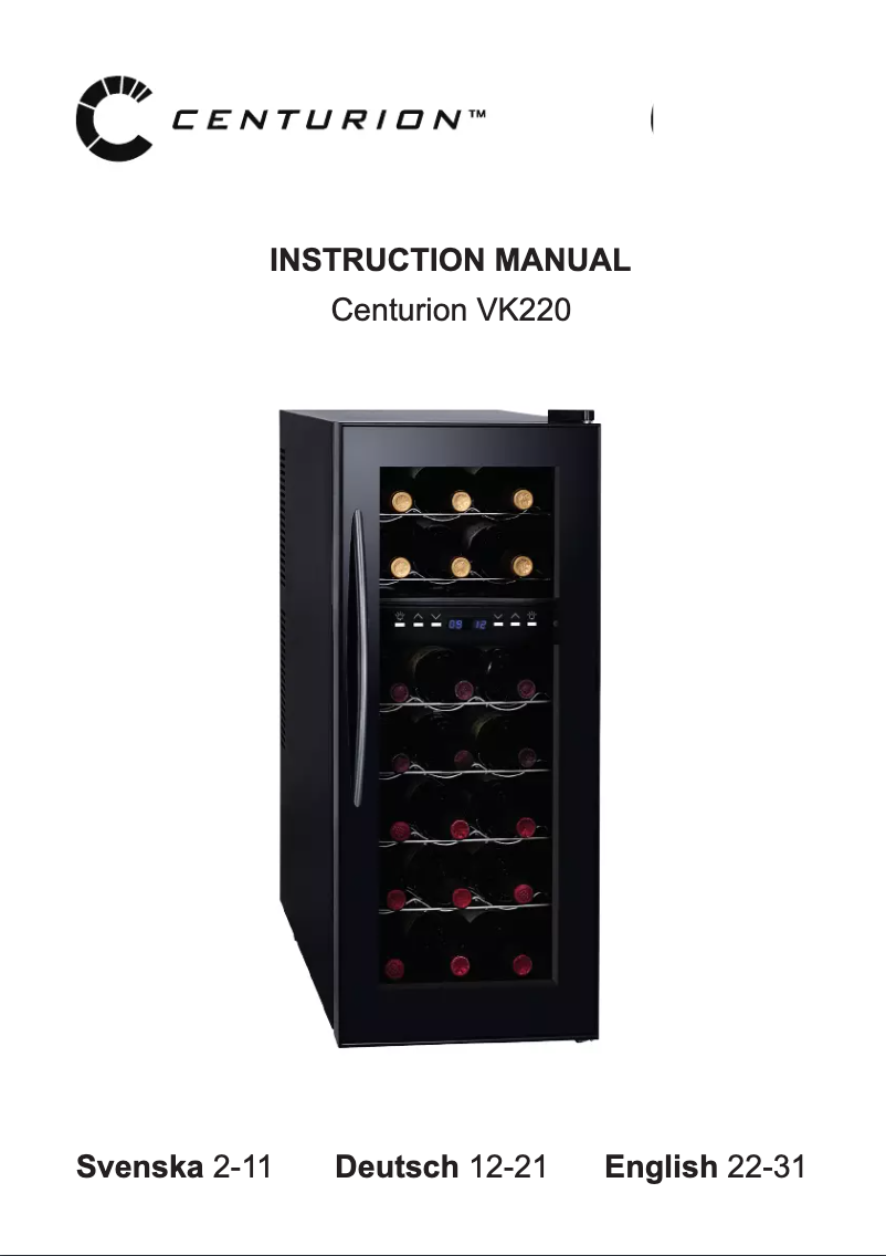 Page 1 of the manual User Manual Centurion VK220