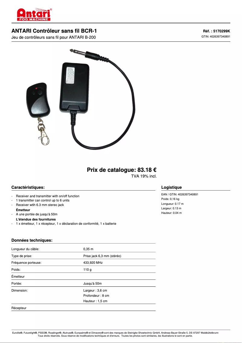 First page image of the manual for BCR-1