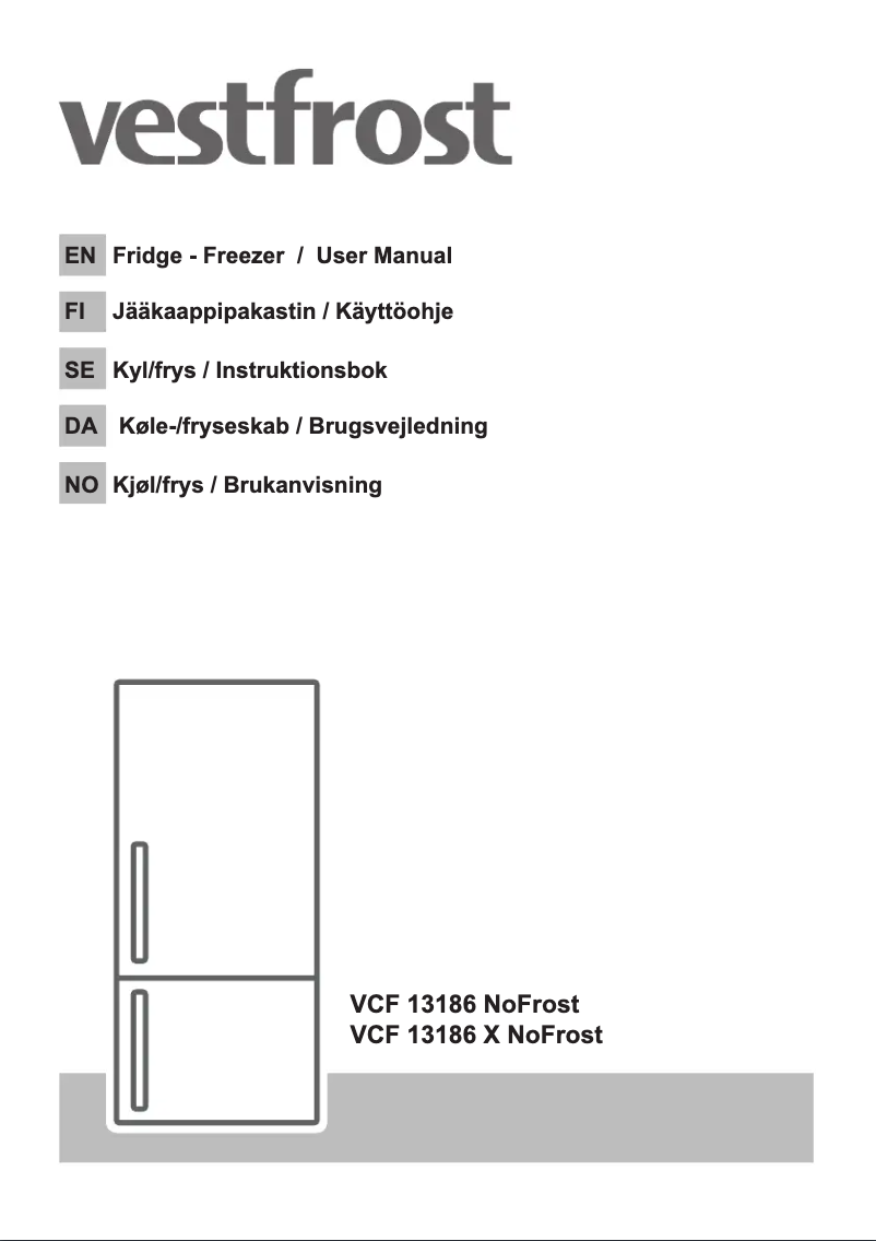 Page 1 of the manual User Manual Vestfrost VCF 13186 NoFrost