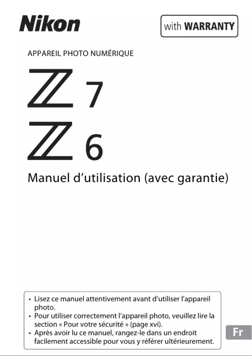 Page 1 of the manual User Manual Nikon Z 6